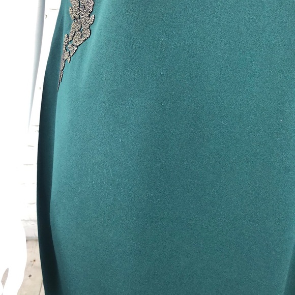 !!Calvin Klein Green And Gold V Neck Dress Size16W - Picture 5 of 7